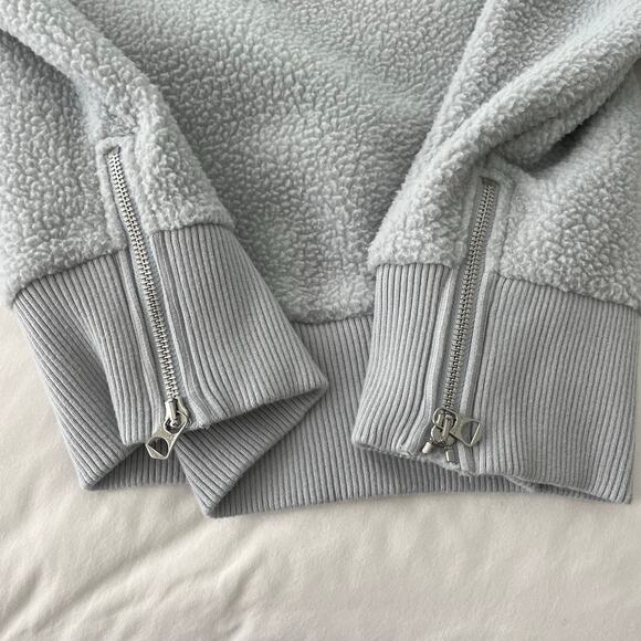 Varley Pearl Blue Roselle Half Zip Borg Fleece Sherpa Sweatshirt Jacket Small - Picture 15 of 16